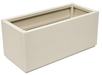 Kreher® XL Pflanzkasten Blumenkasten im Struktur-Design aus Kunststoff Maße BxTxH in cm: 80 x 36 x 36 cm. (Beige)
