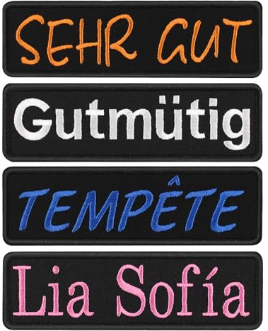 IIFL Personalisierte Stickerei-Namensaufnäher 2 Stück, Militärbänder, Kleidung, Taschen, Westen, Jacken, Arbeitshemden, individuell