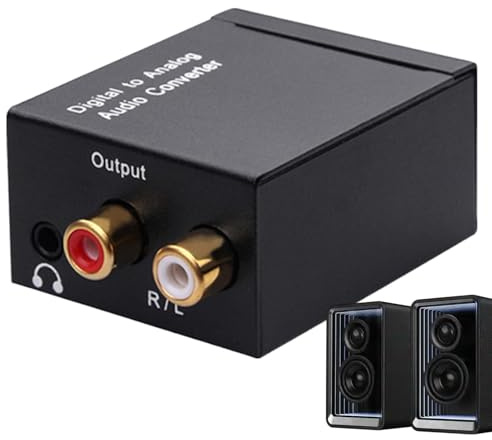 Convertisseur audio analogique-numérique,convertisseur optique-analogique - Amplificateur de convertisseur audio de signal coaxial à fibre optique R/L,Prise jack 3,5 mm, audio numérique coaxial optiqu