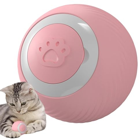 Cat Toy automatisk rörlig boll, interaktiv kattboll | Färgglada lampor USB-uppladdningsbara lampor Moving Ball Cat Toy,Intelligent rullande silikon kattungeleksaker, automatisk flyttning