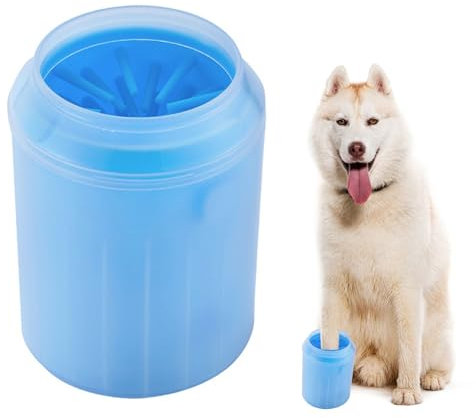 Pfotenreiniger für Hunde,Abnehmbaren Hundepfoten Reiniger,Tragbare Hundepfoten Reiniger,Hundepfoten Reiniger,Pfotenreiniger aus Silikon,Weichen Silikonborsten funktioniert,Fuß Reinigungsbürste,L