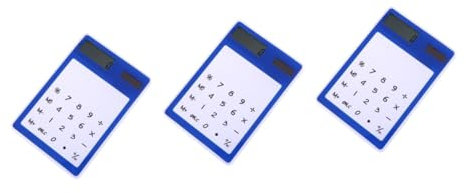Parliky 3pièces Calculatrice Solaire Touch Panel Transparente avec Écran LCD Fournitures De Bureau Et Scolaires Bleu
