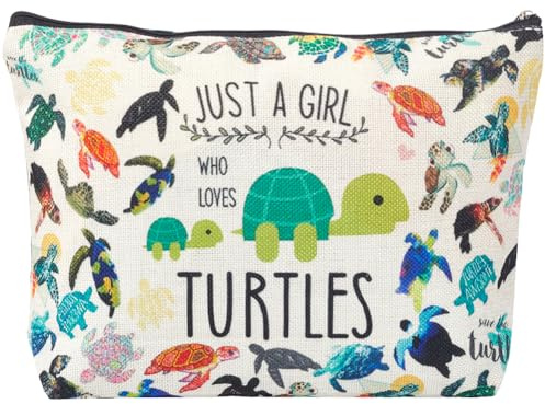 GORGECRAFT Trousse de Maquillage Tortue de Mer Grande Capacité Portable Thème Océan Organisateur de Cosmétiques Été Mer Léger Voyage Trousse de Toilette Sac de Rangement Pochette à Fermeture Éclair
