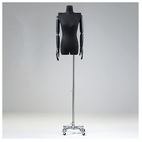 Schaufensterpuppe, Schaufensterpuppenkörper, Torso, Weiblich, Displaybüste, Verstellbarer Schneiderpuppenkörper Mit Universeller Metallradbasis Für Näh- Und Einzelhandelsschaufenster, 2 Farben, Silbe