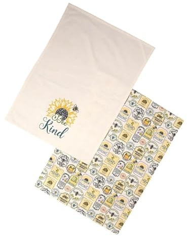 Dexam Honey Pot - Juego de 2 paños de Cocina, Color Verde Oliva