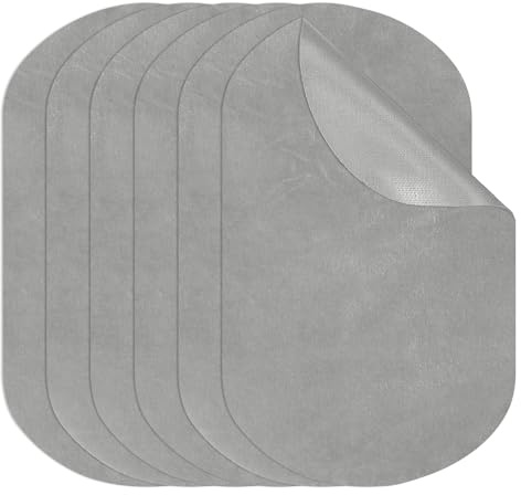 PATIKIL Bügelflicken 11 x 18 cm, 6er-Pack ovale Ellenbogenflicken Knie-Reparaturflicken Wildleder Stoffapplikationen für Hemd Jeans Jacke Kleidung Reparatur Dekorationsset, Hellgrau