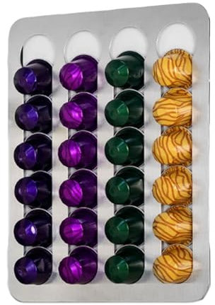 Stgbcst Porte-capsules de café à 4 fentes (40 x 22 cm) – Support mural pour étagère murale dans la cuisine/bar à café – Porte-capsules avec rangement, organiseur et affichage – Étagère à café sans