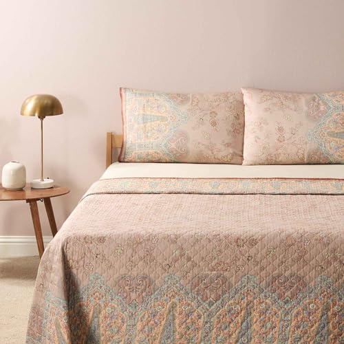 BASSETTI Indian Roses Tagesdecke aus 100% Baumwolle in der Farbe Elfenbein 41, Maße: 265x255 cm - 9332273