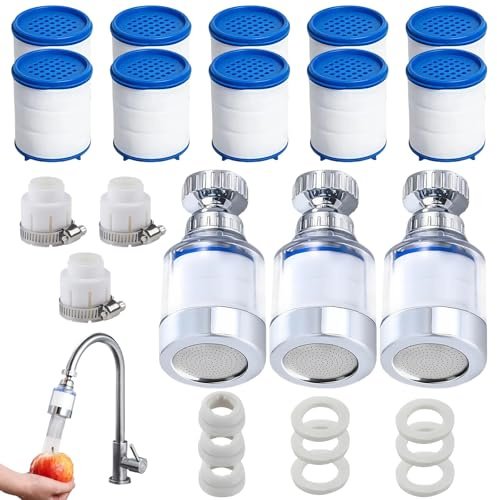 16 Teiliges Set Wasserfilter Wasserhahn, Kalkfilter Wasserhahn für Klares Leitungswasser, Transparentes Material Filter Für Trinkwasser, Für Home Badezimmer Küche Spüle