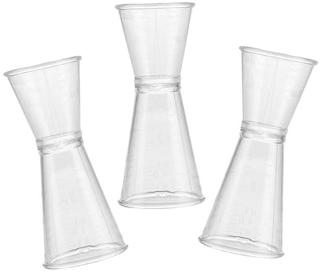 LIFKOME 3piezas Taza Medidora De Plástico Jigger Doble Para Bar Fiesta Cóctel Vaso Medidor De Doble Cara De Vinilo Accesorio De Bar