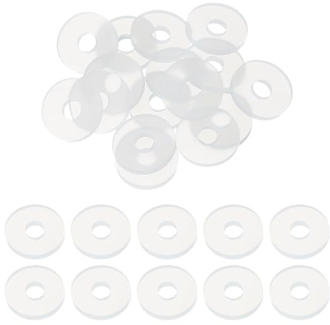 QUARKZMAN 20Pcs Rondelles Plates Silicone M5 5mm Id 15mm Od 2mm Épais Blanc | Rondelles Plaines Grommets Joint En Plastique Fixation D'étanchéité Espaceur Pour Tuyau D'eau,