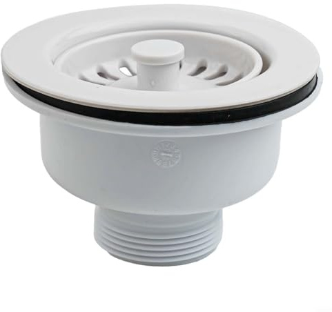 Kitchen Sink Waste Kit - Sink Waste Sink Waste Kit - Sink Waste Kitchen Sink Strainer - Sink Basket Strainer Waste - For Kitchen Drain Opening 83-90mm White