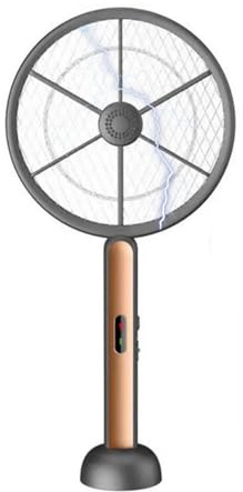 Mateju Raqueta Mosquitos Electrica Recargable, Raqueta Matamoscas Electrico Pilas USB Recargable Portátil Ligera para Uso en Interiores y Exteriores (XH-555 Dorado)