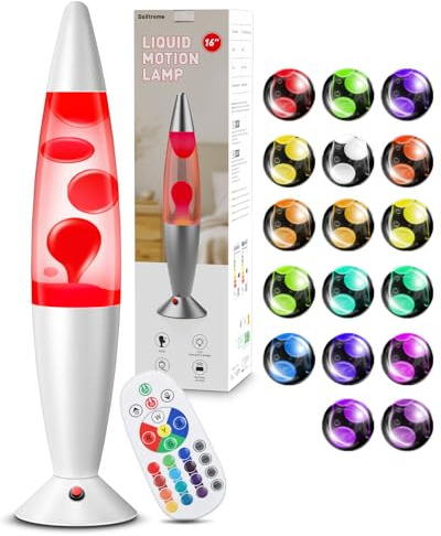 Lámpara de Movimiento Líquido 16 con Control Remoto, Lámpara de 17 Cambios de Luz Relajante Estado, Lámparas Deportivas Líquidas para Dormitorio, Oficina, Fiesta, Hogar/Navidad Decoración (Plata)