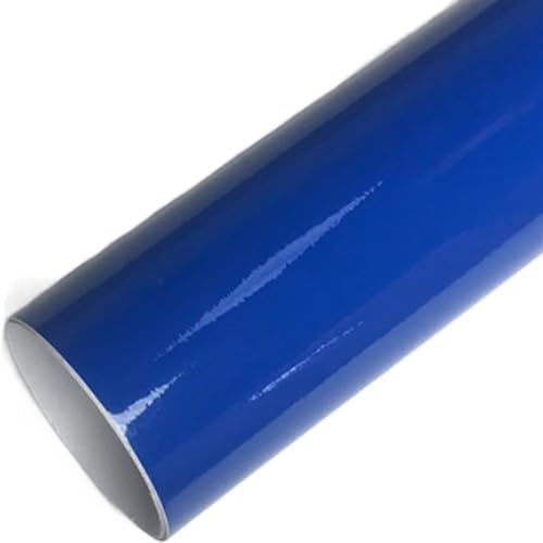 LUOKEKE Autofolie 14 Arten Blaue Kohlefaser-Autoaufkleber, Vinylfolie, glänzend, matt, Chrom, Verpackungsfolie, Autoaufkleber, Styling, Roller, Motorrad(Glossy Dark Blue,50CM X 152CM)