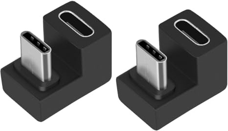 Strhowill 2 Pack 180 Degree Angled Adapter,USB C 3.1 Male to Female,Type C Angled Adapter Data Transfer Connector Compatible for Laptop,Tablet,Smartphone（U Shape）