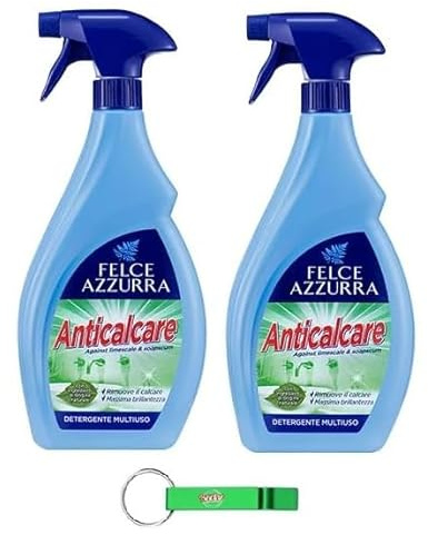 2x Felce Azzurra Anti-Kalk-Badreiniger,Detergente Bagno Anticalcare,Antikalk Kalklöser,750ml + Beni Culinari Kostenloser Schlüsselanhänger