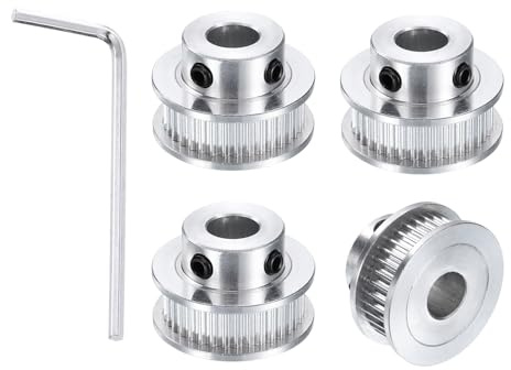 QUARKZMAN 4 st GT-2 40T Synkron Remskiva Hål 12 mm Aluminium Kuggremskiva 40 Tänder Passar för 6 mm rem för 3D-skrivare CNC (Med nyckel)