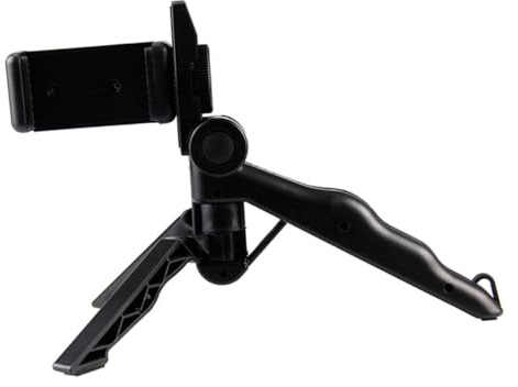 LIFKICH Supporto per Telefono Cellulare Nero in Plastico Treppiede Portatile Compatto e Robusto per Scrivania e Uso Mobile