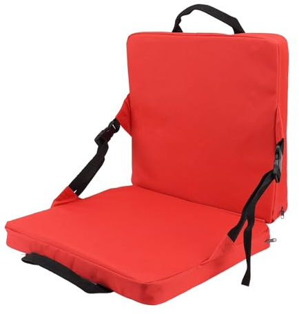 Toeponeer Cojín para Silla de Exterior, cómodo y portátil, Tela Oxford, cojín Plegable para Asiento de Estadio, Color Rojo