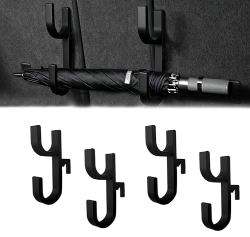Tryagat 4 Pcs Umbrella Holder Car for Polestar 4 2025 2024 2023, Trunk Organizer Stable Luggage Hook Bracket Interior Storage Accessory Black Useful Clip
