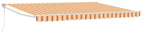 WRJENFSC Tenda da sole con braccio articolato, 450 x 300 cm, per giardino e terrazza, tenda parasole retrattile in poliestere e metallo, stabile protezione solare in giallo e arancione, per