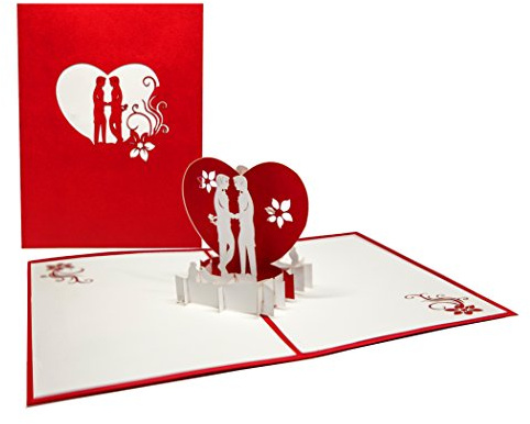 Pop-Up Karte Boys in Love, Gay Valentinskarte & 3D Hochzeitskarte Gay Wedding