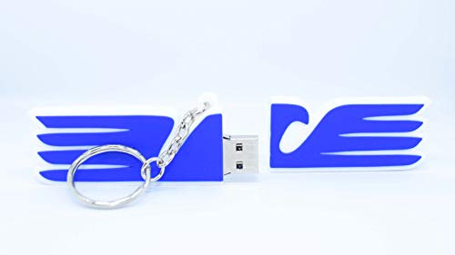 FOOTBALL USB - Chiavetta USB Drive 3.0 & Portachiavi con forma Aquila stilizzata da 64 GB unità di memoria flash Penna Disk Pen Drive alta velocità idea regalo calcio per tifosi lazio