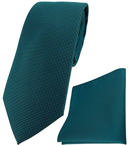 TigerTie Designer Krawatte Einstecktuch in fein gepunktet - 7 cm Krawattenbreite