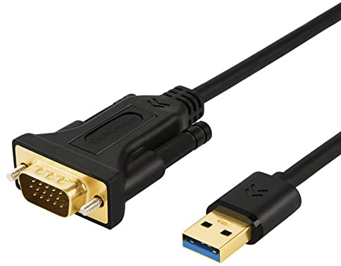 Cable USB 3.0 a VGA de 6 pies, cable adaptador USB a VGA 1080P @ 60Hz, tarjeta de vídeo externa, solo compatible con Windows 10/8.1/8/7 (no XP/Vista/Mac OS X), negro