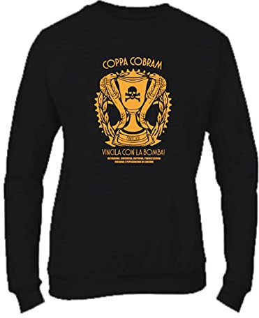 Felpa Donna Girocollo Basic Top qualità Top vestibilità - Coppa Cobram Modello 2 - Divertente Humor Made in Italy (Nero, M)