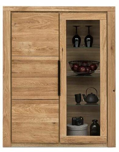 greta Vitrine Highboard Wildeiche Teilmassiv geölt Breite 108cm