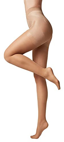 Conte elegant X-PRESS 20 DEN Collants Gainants avec Effet Push-Up pour Femmes - Collants Ventre Plat - Remonte Fesses - Collants Femmes Résistants - Marron taille 5