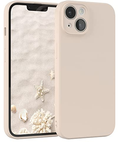 EAZY CASE - Silikonhülle für iPhone 14 Hülle Silikon Case Beige weich stoßfeste Handyhülle Schutzhülle mit Kameraschutz Dünn Premium Schutz Cover TPU Phone Bumper in Pastell Taupe Matt