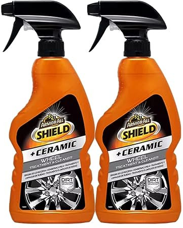 Armor All Ultra Shield + Ceramic Wheel Treatment and Cleaner Spray 500ml, Dual Action Ceramic Coating Formula, Cleans and Protects against Water and Dirt Stains, Ideal for Car & Motorcycle Detailing