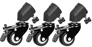 Roulettes C-Stand Pour La Photographie Dolly Pour Trépied Avec Frein Roue Pour Support D'éclairage Convient Aux Installations Jusqu'à 28 Mm De Diamètre Roues Pivotantes Pour Studio Photo Vidéo (3 PCS)