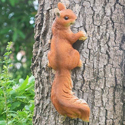 Topiky Figura de Ardilla Trepadora, Decoración de Jardín para Exteriores, Regalos de Ardilla de Arte de Patio, Adorno de Escultura de Animales, Estatuas de Decoración de árboles de