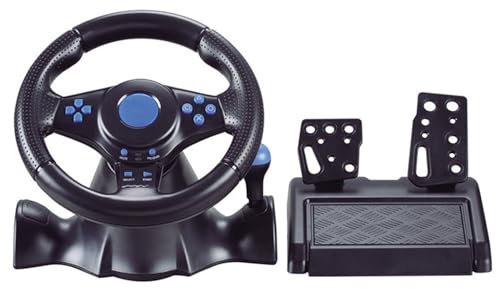 NVYAZJ Racing Steering Wheel, Game E-sports Equipment with Dual Motors, 180° Rotation, Manual Braking and Shifting, Pedals Paddles Shifter for PS4/ PS3/ XBOX One/XBOX 360/Switch/Android/PC