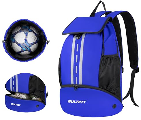 EULANT Verbessert Fußball Rucksack mit Schuhfach, Multifunktionsrucksack mit bodenfach, Wasserdichter Sporttaschen für Basketball Schwimmen Camping Training Strand Yoga,Trockene Nassabscheidung
