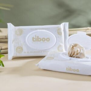 Tiboo Flushable Unwhitened Bamboo Moist Toilet Tissue 24×48 XL Sheets