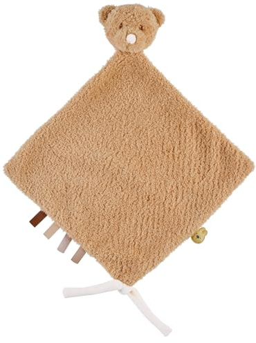 Nattou Großes Schnuffeltuch aus Polyester, Bär, Wegbegleiter ab der Geburt, 35 x 35 cm, Teddy, Hellbraun