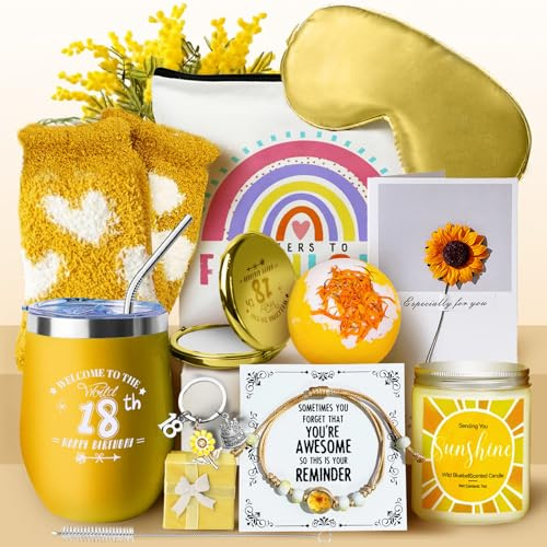 WULAIHO 18th Birthday Gifts for Girls, Her 18 Years Old Gift Ideas Happy Hamper Pamper Set Present Basket, Friends Sisters Wife Bestie Girlfriend Mum Born in 2007