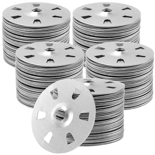 MOUYAT 1200PCS Easy Fix Washers, 35mm Tile Backer Board Washers, Metal Washer for Gypsum Board, Extruded Plate, Insulation Thermoboard, Fixed Backer Boards