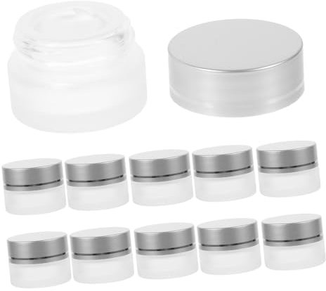 IWOWHERO 10pièces Bouteille Vide Pour Crème Petit Récipient Verre Boîte à Crème Lot Pour Voyage Facile à Remplir