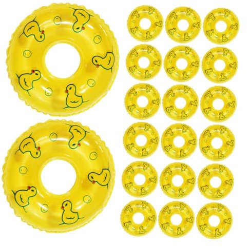 TOYANDONA 20St Entenschwimmring Hai entzückender Mini-Schwimmring Requisiten für Schwimmringe Dinosaurier bastelzeug fogelschreker simulierter Schwimmring Mini- -Requisiten PVC Yellow