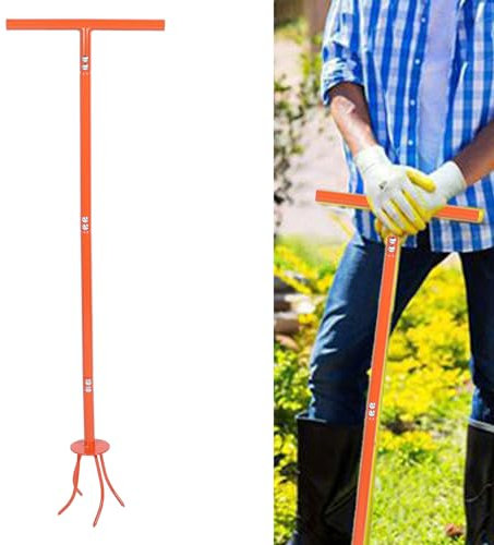 Gardon Cultivateur manuel en acier inoxydable pour parterres de fleurs, champs de légumes, orange