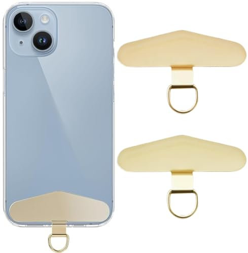 SIVZUMO 2 pezzi in acciaio inox catena del telefono cellulare cordino di fissaggio Pad Mobile Phone Carrier per la maggior parte degli smartphone - Oro