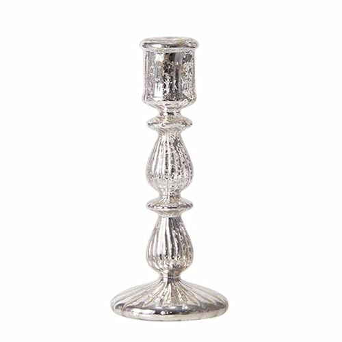 Swtgaah Kerzenständer Retro Ornamente Candlelight Glasdekoration (Silber)