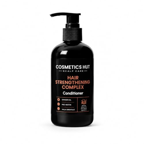 Cosmetics Hut Hair Strengthening Conditioner - Natural DHT Blocker with Biotin, Ginger Oil & Thuja Orientalis - Nourishing Conditioner for Thinning Hair, Men & Women, SLS-Free, 250ml