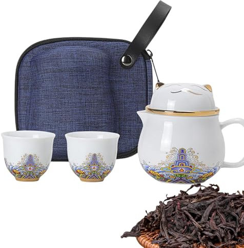 Teapot Set with Tea Strainer Tea Cups, Shockproof